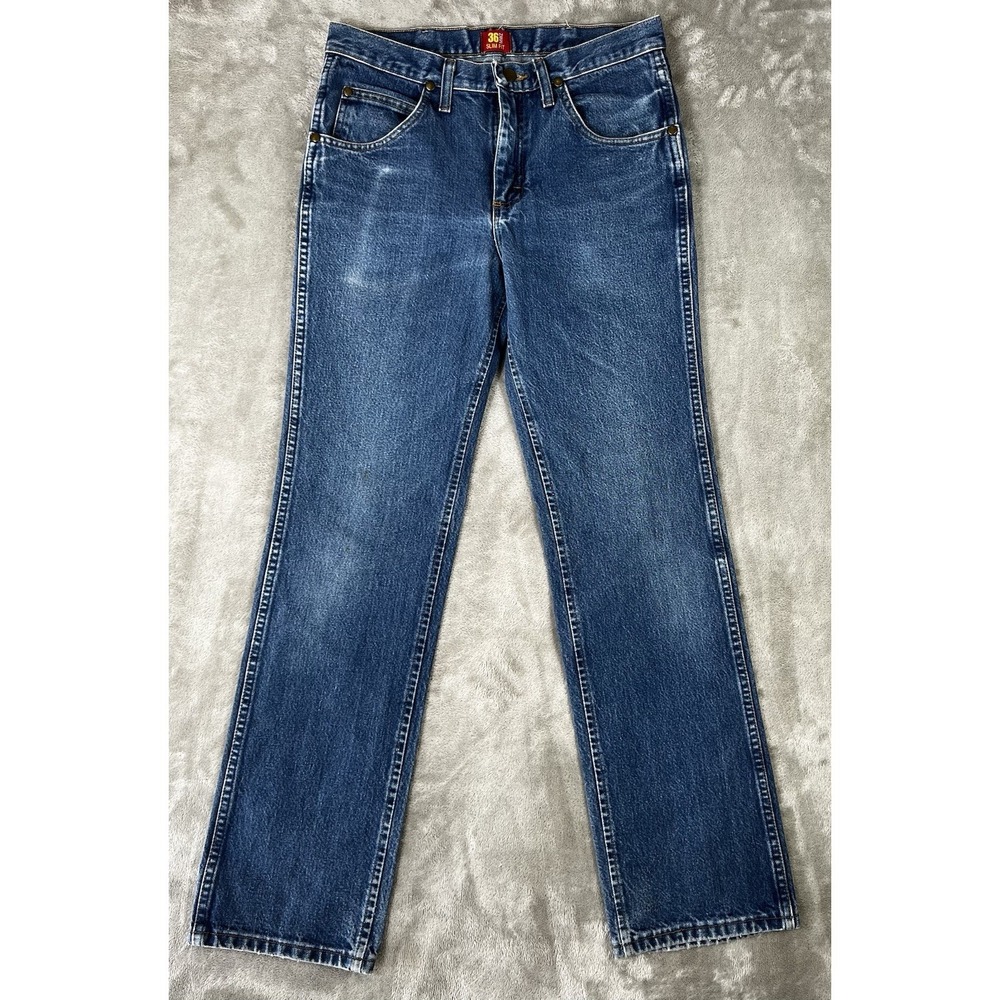 Wrangler Jeans Mens 30x32 Retro Slim Fit 36MWZ Blue Fade Western Cowboy workwear